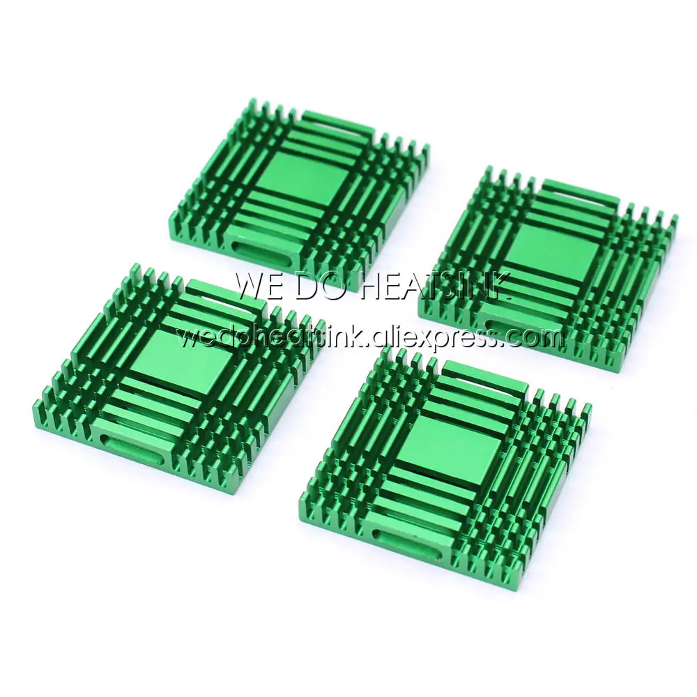 WE DO HEATSINK Square 10 Buah 38X38X6Mm Radiator Pendingin Penyerap Panas Aluminium Hijau 38X38X6Mm untuk Chipset Jembatan Selatan/Utara