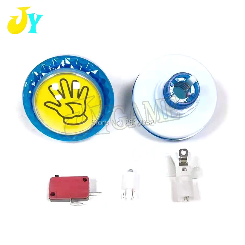 

60 мм кнопочный переключатель, украшенное мозаикой из драгоценных камней, 12V светодиодные лампы Mricoswitch Дети Нажмите игрового автомата Кнопка аркадная игра машина аксессуары 1 шт.