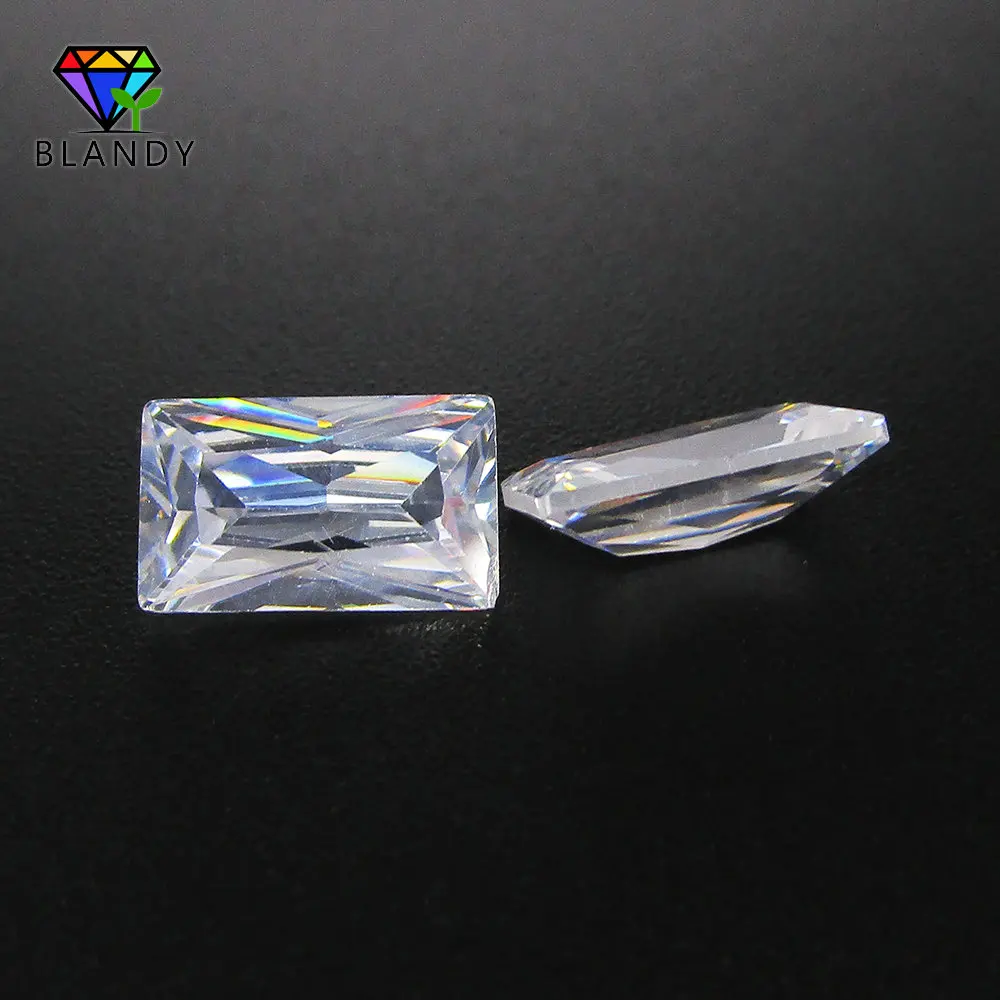 50pcs/lot 2x3mm~4x6mm Rectangle Cut Loose CZ Stone 5A Grade White Cubic Zirconia Stone Synthetic Gems For Fashion Jewelry