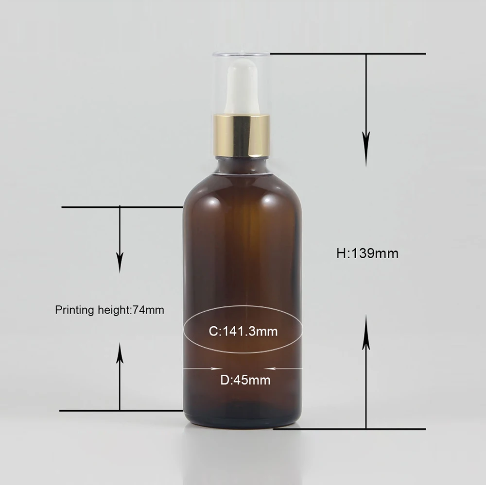 

high grade 100ml amber essential oil perfume pipette bottles refillable makeup cosmetic container, 100ml amber dropper bottle