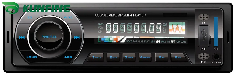 

Автомобильный MP3-плеер KUNFINE, один DIN, FM-радио для автомобиля с USB/SD/MMC/слотом и дистанционным управлением