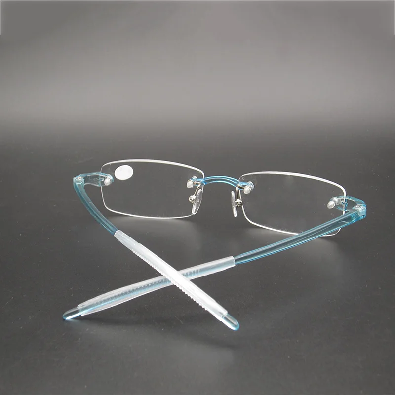 Flexible TR90 Women Reading Glasses Frameless Men Magnifier Blue Presbyopic Eyewear +0.5 +0.75 +1 +1.25 +1.5 +1.75 +2 ~ +4