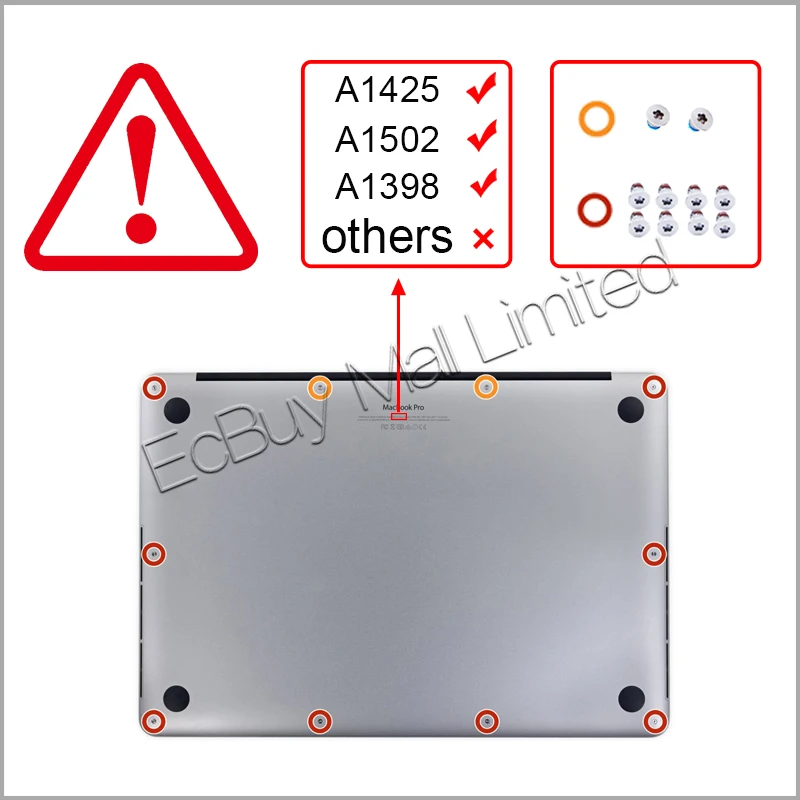 New for 4Pcs Bottom Case Cover Rubber Feet Foot+SCREWS Set+TOOL for Macbook Pro Retina 13" 15" A1398 A1425 A1502