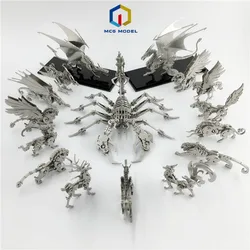 3D Metal Model Chinese Zodiac Dinosaurs western fire dragon  DIY Assembly models Toys Collection Desktop For Adult