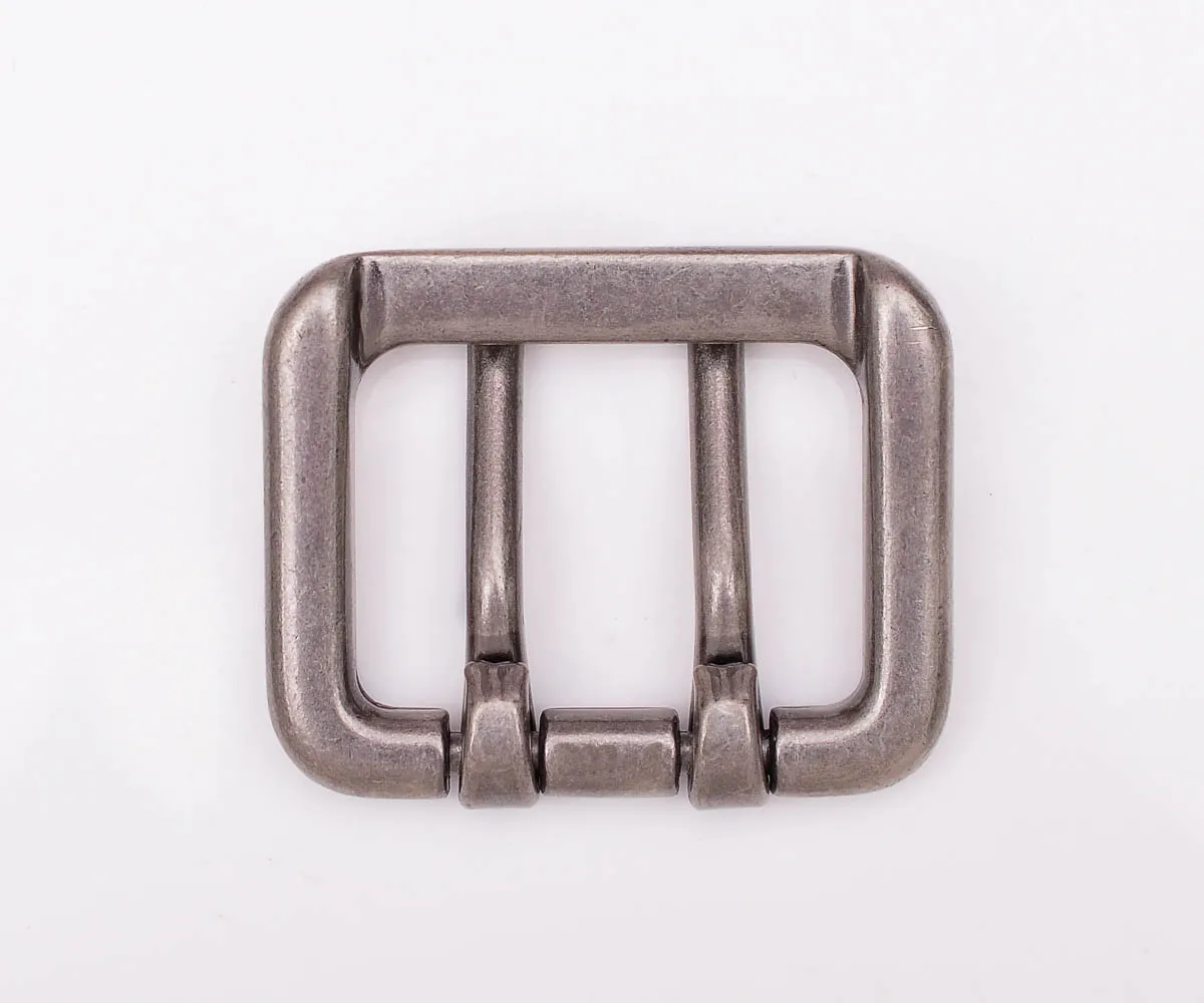 55*43MM  Me Silver Double Tongue Pin Prong DIY Metal Belt Buckle Fits 40MM Straps