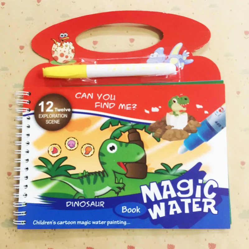 1PCS 22x21cm Animals Water Drawing Book N 1 Magic Pen Water Coloring Writing Board Doodle Mat For Kids Educational Learning Toys