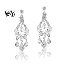 VEYO Luxury Crystal Drop Earrings for Women Elegant Hollowing out design Rhinestone Fashion Jewelry 2019 NEW Gift