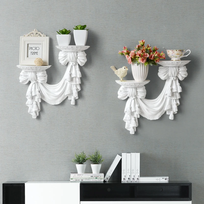 Decorative shelves in storage holders racks resin European Style home wall decor living room art Hanging mural Storage Plate