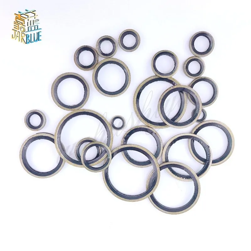 20/50pcs m5 m6 m8 m10 m12 m14 m16 a m30 almofada de vedação de tubo hidráulico de alta pressão junta de vedação de metal de borracha junta de
