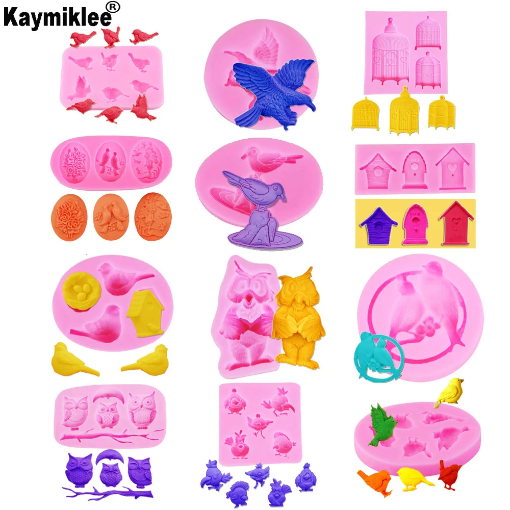 29 Kinds Birds Eagle Silicone Mold Fondant Chocolate Candy Gumpaste Lollipop Crystal Epoxy Soft Clay Uv Resin Mold C350