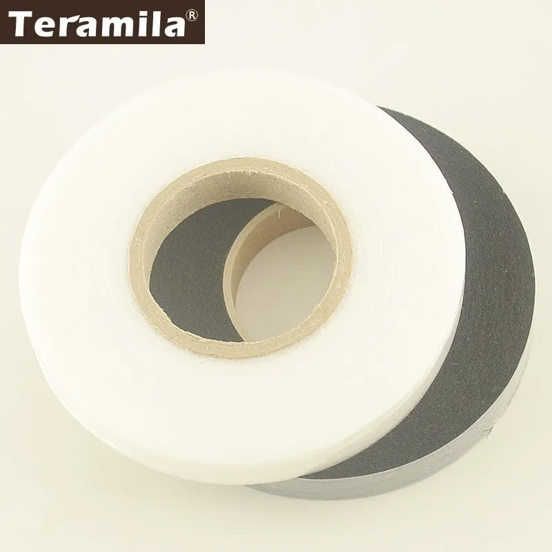 Teramila Fabric Tape White Black Double Faced Adhesive Synthetic Batting Bags DIY Quilt Lining 0.5cm/1cm/1.2cm/1.5Cm/2Cm/3Cm