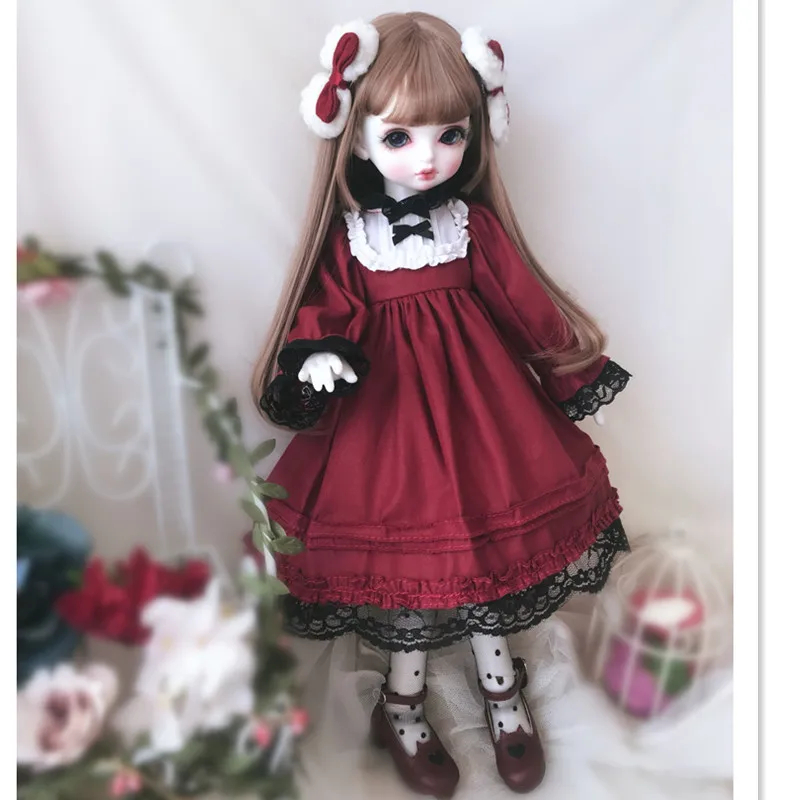 Mode Poppenkleertjes voor Blyth 1/6 BJD 1/4 MSD Poppen, Mini Poppenkleertjes Outfits voor Poppen Accessoires Inclusief Jurk, Hoofdtooi