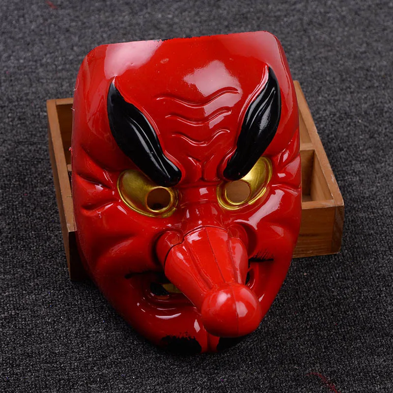 1PC Japanese Tengu Mask Omen Noh Kabuki Samurai Demon Buddhism Hallowmas Cosplay