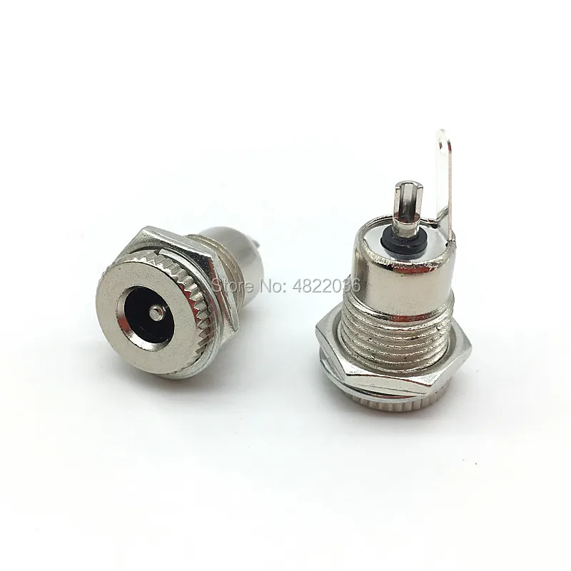 10 szt. DC-099 5.5mm x 2.1mm 2.5mm Gniazdo zasilania DC DC099 Żeńskie złącze do montażu panelowego Metalowe 5.5*2.1 5.5*2.5