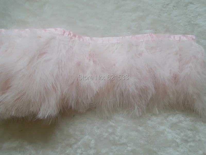 

2Yards/lot-Baby Pink/Light Pink Turkey Marabou Feather Trim Fringe for Dress Up Show Christmas Feather Trim,4-6inches height