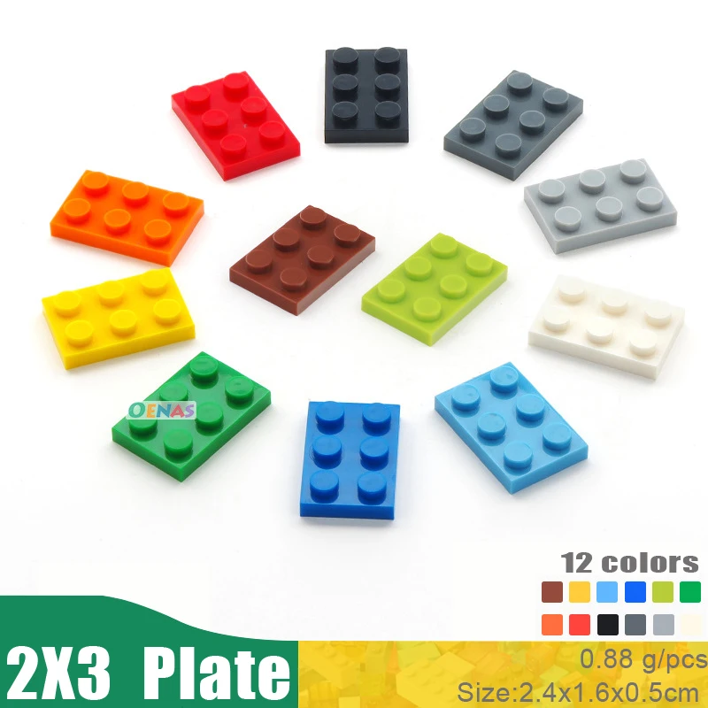 500g 550pcs/bag Educational Kids Toy Plastic Building Blocks Accessories 2x3 Plate DIY Kit Compatible With L*goes Blocks