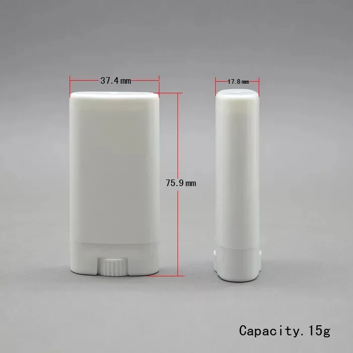 10/20/50/100 pièces/lot 15g ovale rond vide rouge à lèvres baume Tube conteneurs déodorant boîte bouteille vide conteneur cosmétique