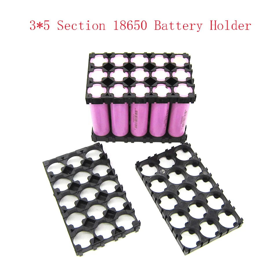 10 Pcs 3x5 Cell 18650 Batteries Spacer Radiating Shell Plastic Heat Holder Bracket