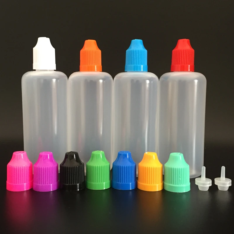 50pcs 100ml PE Plastic Dropper Bottles With Childproof Cap And Long Fine Tips  Essential Oil Eye Drops Vials For E Liquid