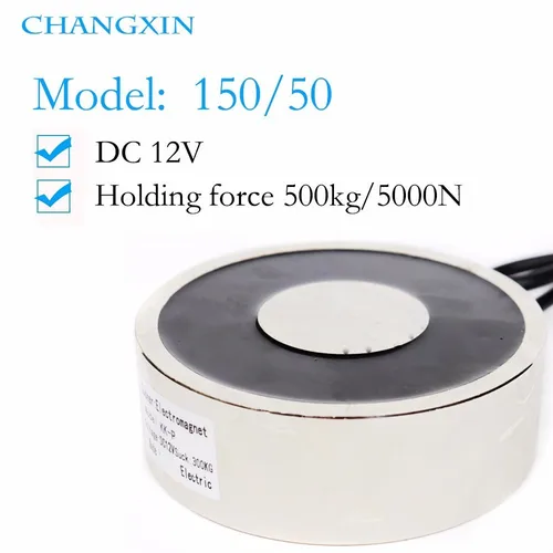 Electroimán de elevación eléctrica, electroimán de gran succión, 500Kg, cc 5v/12v/24v, 150x50mm