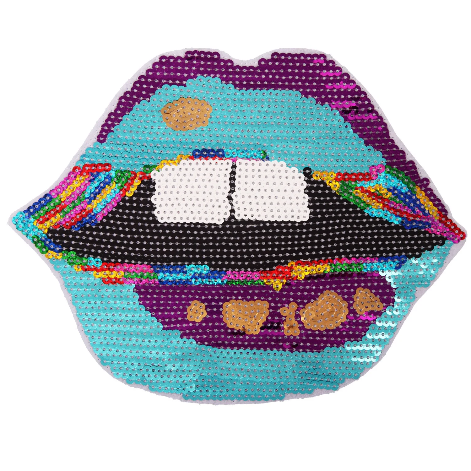 Cartoon Tuba Paillette Mouth Badge Embroidery Cloth Subsidize Ding Tie Clothing Accessories Bag Decoration