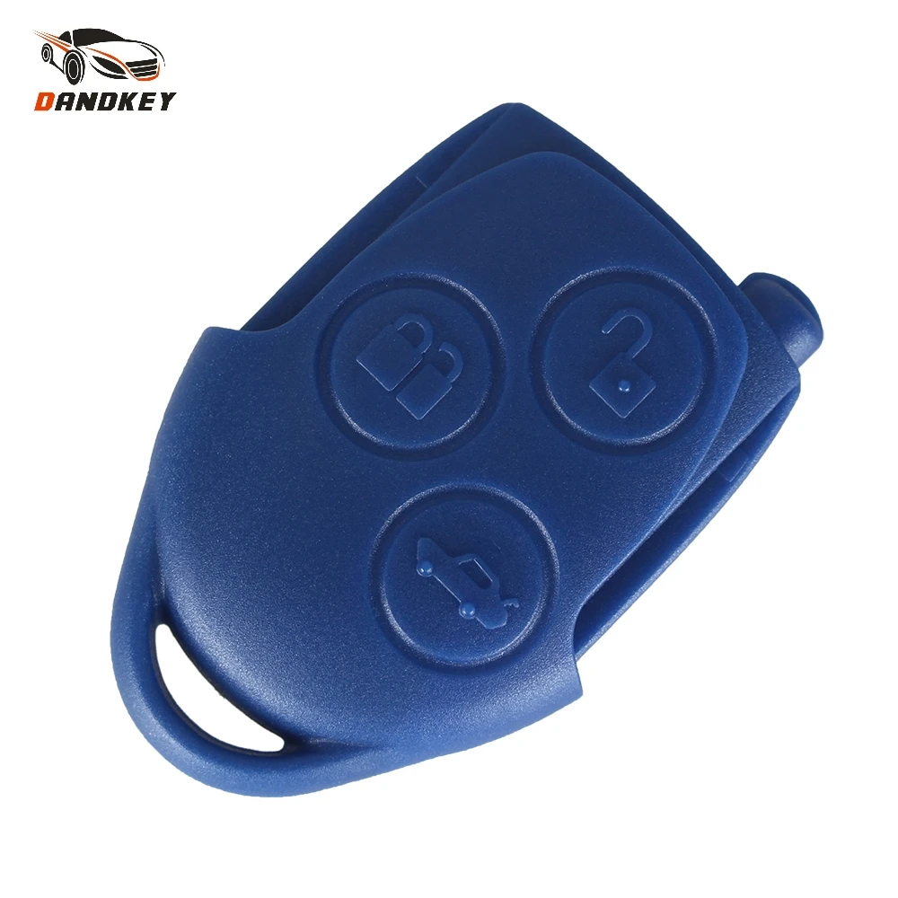 Dandkey Blue Remote Key Shell For Ford Transit 433MHZ Fit For Europe Model 3 Buttons Fob Car Key Case Cover