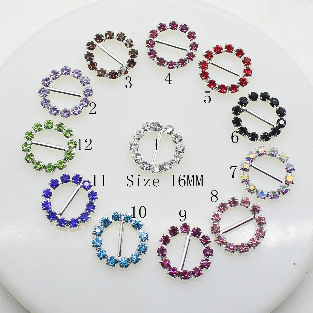 Mix Color Rhinestoens Buckles For Jewelry Accessories Handwork Invitation Decoration 10Pcs Slider Plating Silver