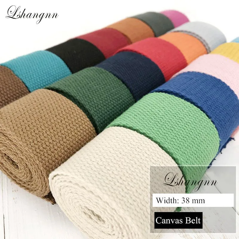 Lshangnn 10 Meter 38mm Polyester/Cotton Ribbon Canvas Webbing/Strap Tape For Bag Strapping Belt Making Sewing DIY Craft For Home