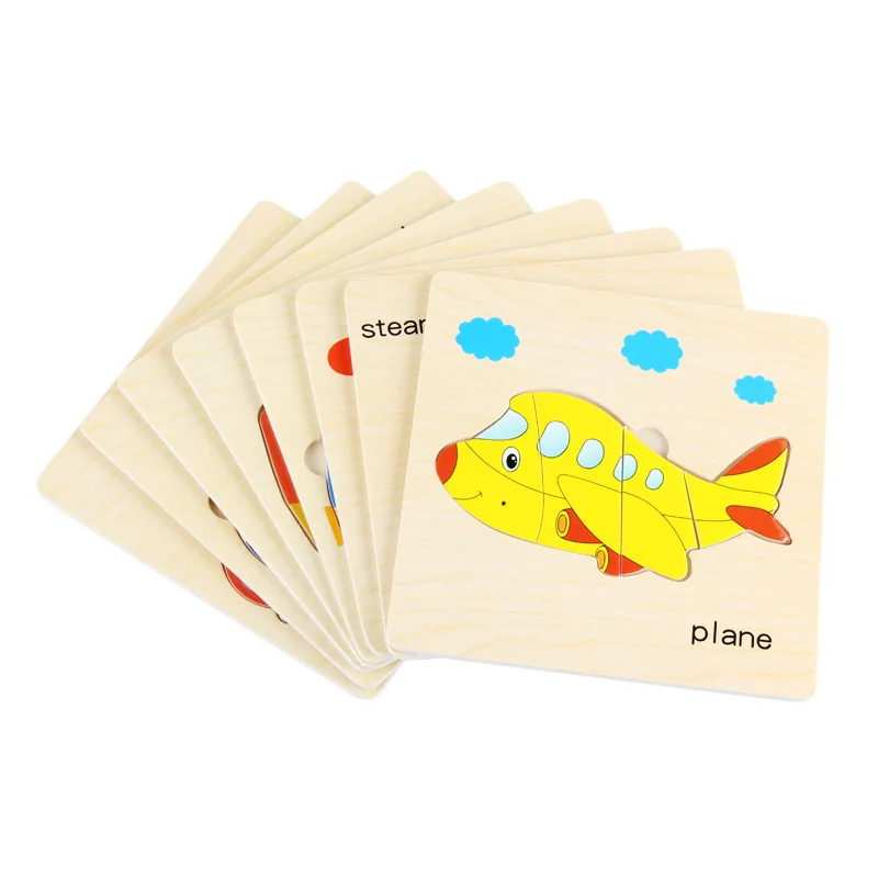 

8PCS Wooden Puzzle Cute Cartoon Animal Intelligence Kids Educational Gift Brain Teaser Children Tangram Shapes Jigsaw Gift