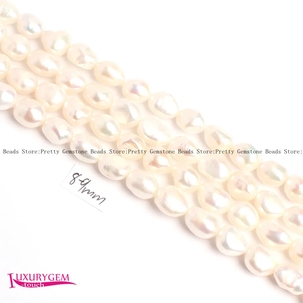 8-9mm 29 Color Natural Freshwater Pearl Irregular Shape DIY Beads Strand 14\