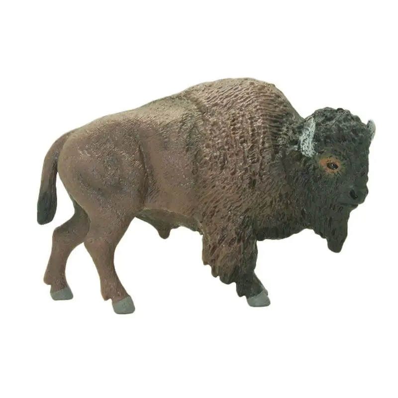 

New arrival genuine wild life zoo animal model American bison figures collectible figurine kids educational boy children gift