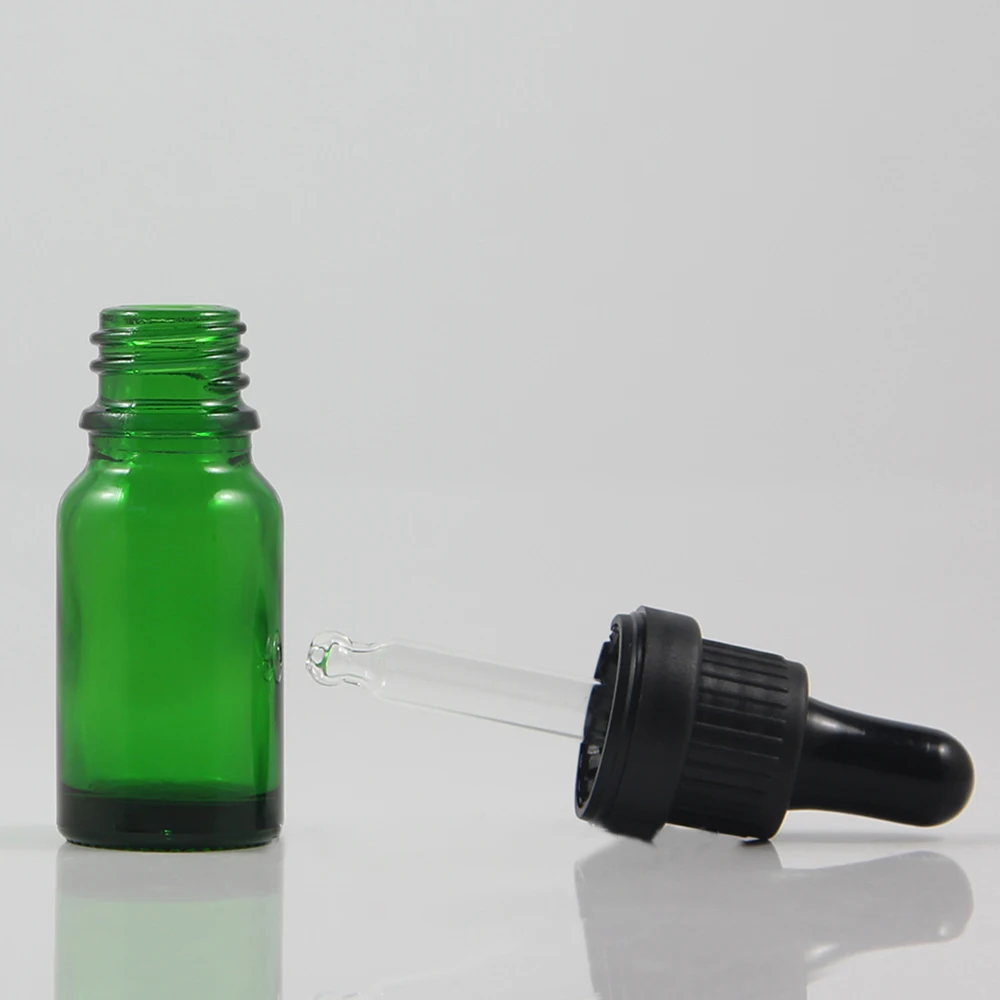 

High quality e-liquid bottle 10ml empty green essential oil dropper bottle, cosmetic container refillable bottles