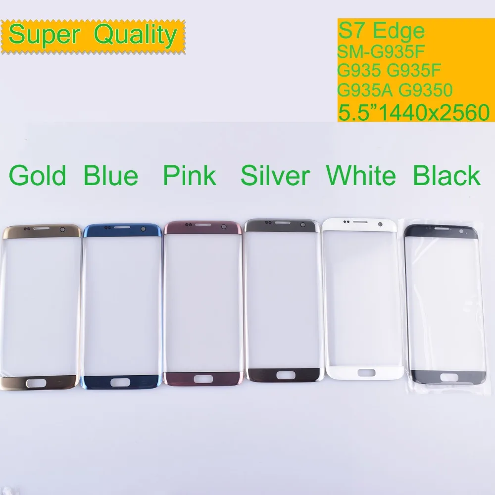 10Pcs/Lot For Samsung Galaxy S7 Edge G935 Touch Screen Front Outer Glass Panel TouchScreen With OCA Glue