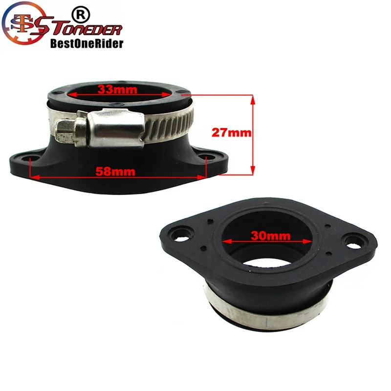 STONEDER Carburetor Carb Intake Adapter Boot Rubber Pipe Flange For Zongshen 190cc Pit Dirt Bike 2V Z190 Engine ZS1P62YML-2
