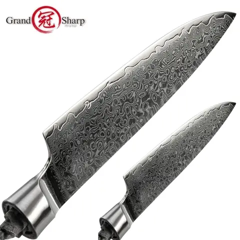 Damascus Steel Kitchen Knife Blank 67 Layers grandsharp