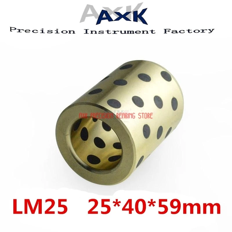 Lm25uu Lm25 4pcs 25x40x59 25*40*59mm Linear Graphite Copper Set Bearing Bushing Oil Self-lubricating Jdb