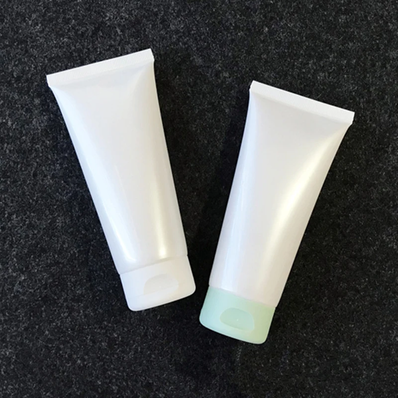 

50pcs per pack 100ml 100g flip top dispenser squeeze tube luxury matte pearl white empty cosmetics packaging plastic tubes