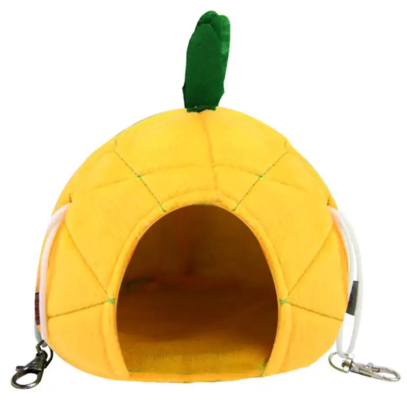 Creative Pineapple Cartoon Small Animal Cute Hamster Bed Hanging Bed House Warm Hedgehog Guinea Pig Bed For Small Breed