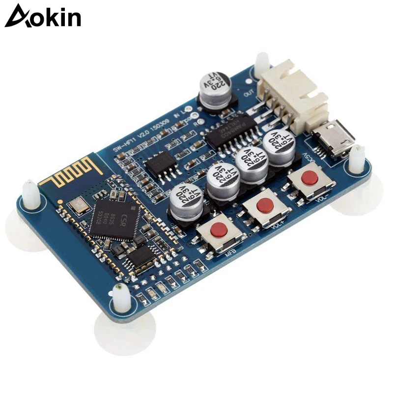 CSR8635 PAM8403 Stereo Amplifier Module Bluetooth 4.0 HF11 Digital Audio Receiver Board 5V Mini USB Automatic Connection