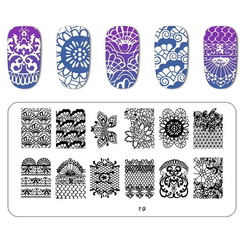 Kimcci Beautiful Nail Art Stamping Plates 3D Stainless steel Nail Art Templates Stencils Manicure Tool Image Stamp Makeup Polish