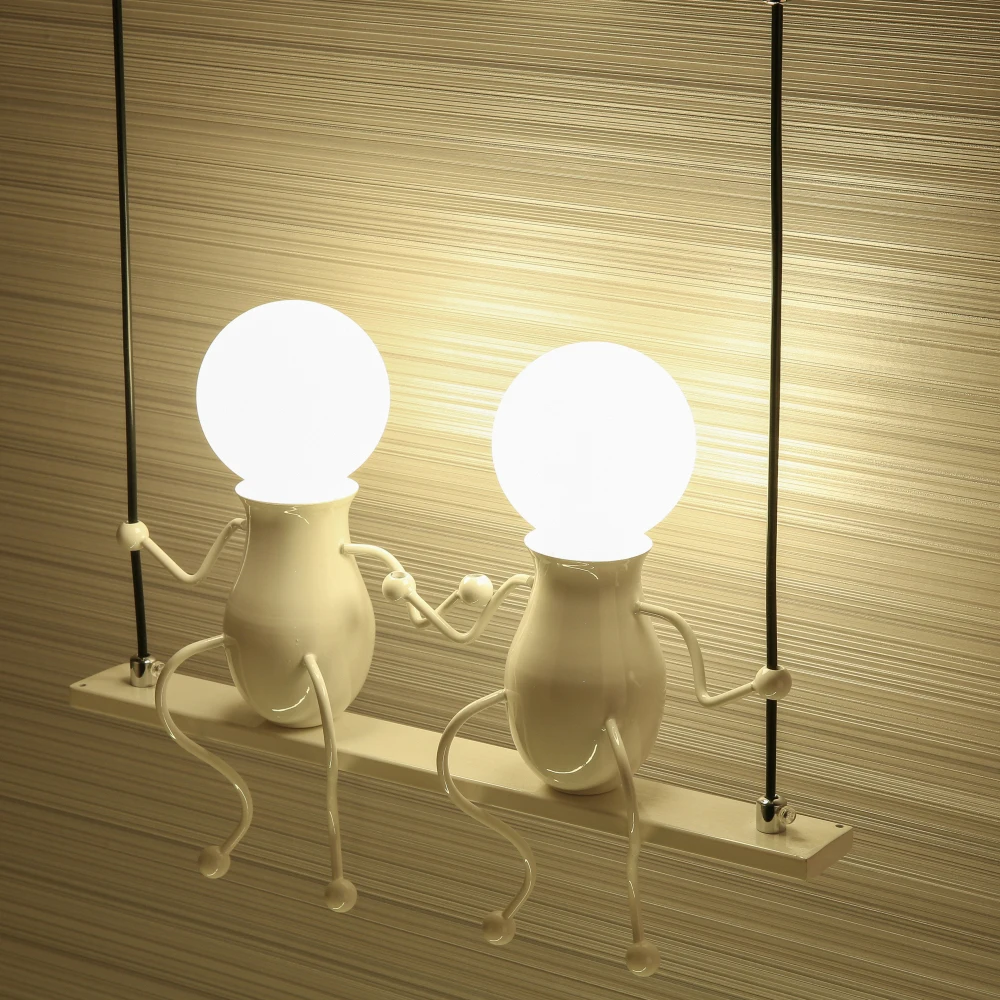 American Country Modern Iron LED Wall Lamp Bedroom Bedside Aisle Cartoon Robot Wall Sconce Light Children Room Luminaire E27