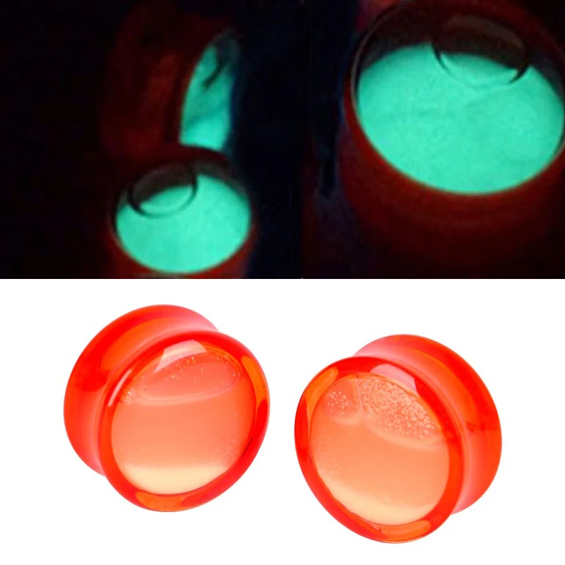 Luminous Liquid Ear Plug Tunnels Glow In Dark Acrylic Flesh Tunnel Expander Lobe Stretcher Gauge Piercing Oreja Body Jewelry 1pc