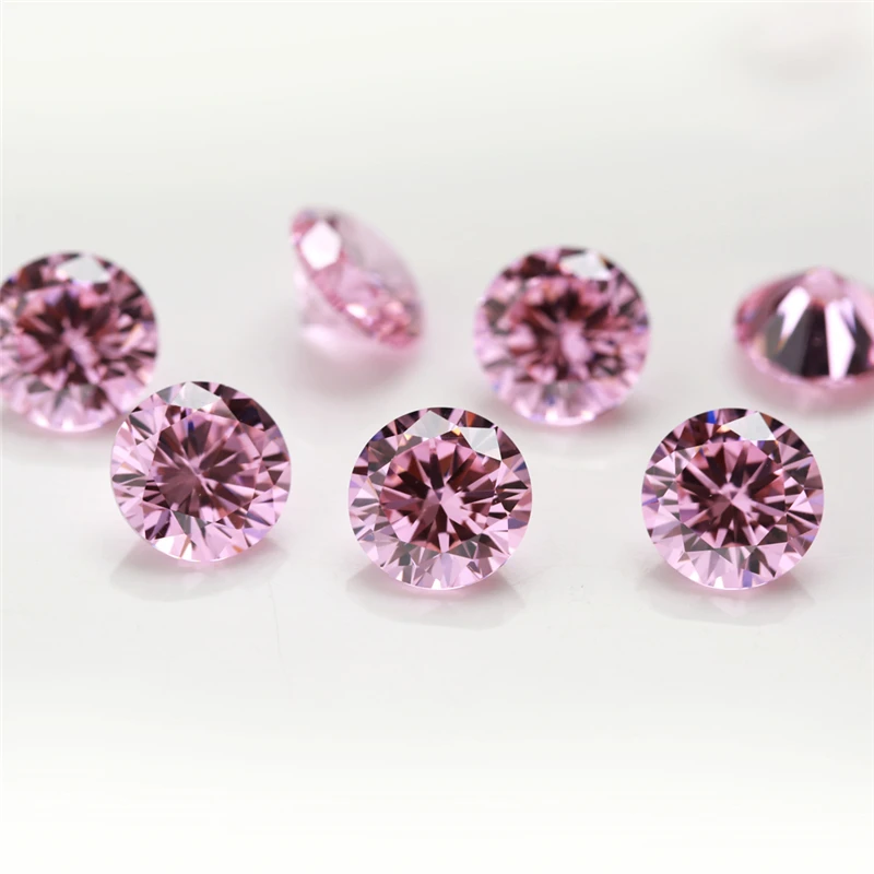 100pcs/lot 0.8mm~3.5mm Round Shape Loose CZ Stone Pink Color AAAAA Cubic zirconia Synthetic Gems For Jewelry DIY Stone