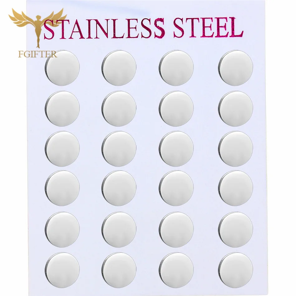 12 Pairs Lot Wholesale Minimalist Earring Round Stud Earrings Set Stainless Steel Jewelry Woman Elegant brincos para as mulheres