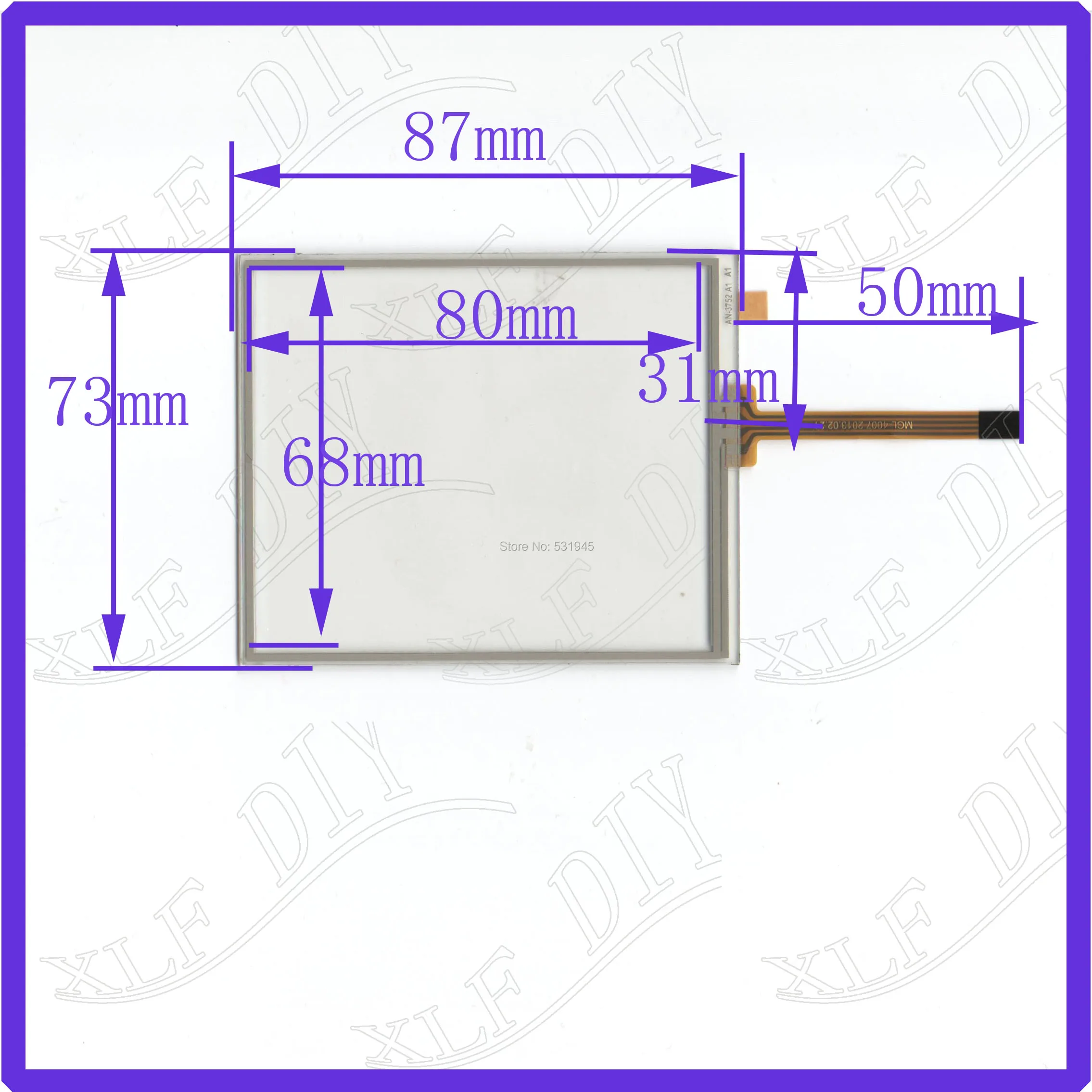 ZhiYuSun New  3.5inch TOUCH Screen panels  87mm*73mm  for GPS  or commercial use post 87*73