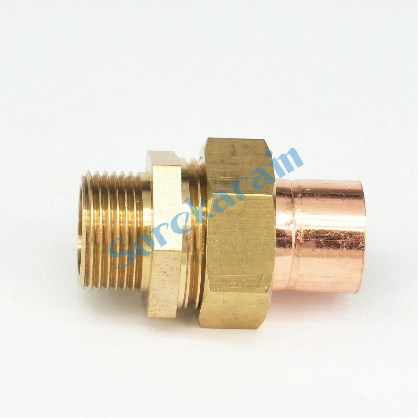 3/4 "BSP x 22 มม.เส้นผ่านศูนย์กลางภายในทองเหลืองด้ายชายซ็อกเก็ต Union ทองแดง End FEED ท่อสําหรับน้ําแก๊สน้ํามัน