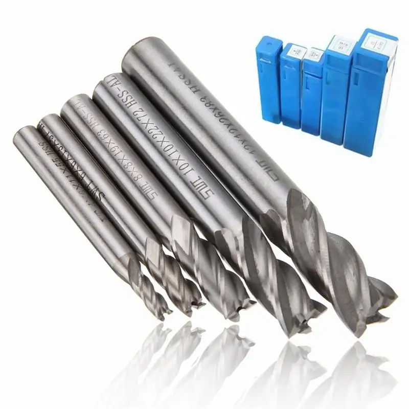 Cối Xay Cắt Bộ Mũi Khoan HSS Thẳng Vít 4 Sáo Cấp Khoan Dụng Cụ 4 6 /8 10 12mm Cho CNC Máy
