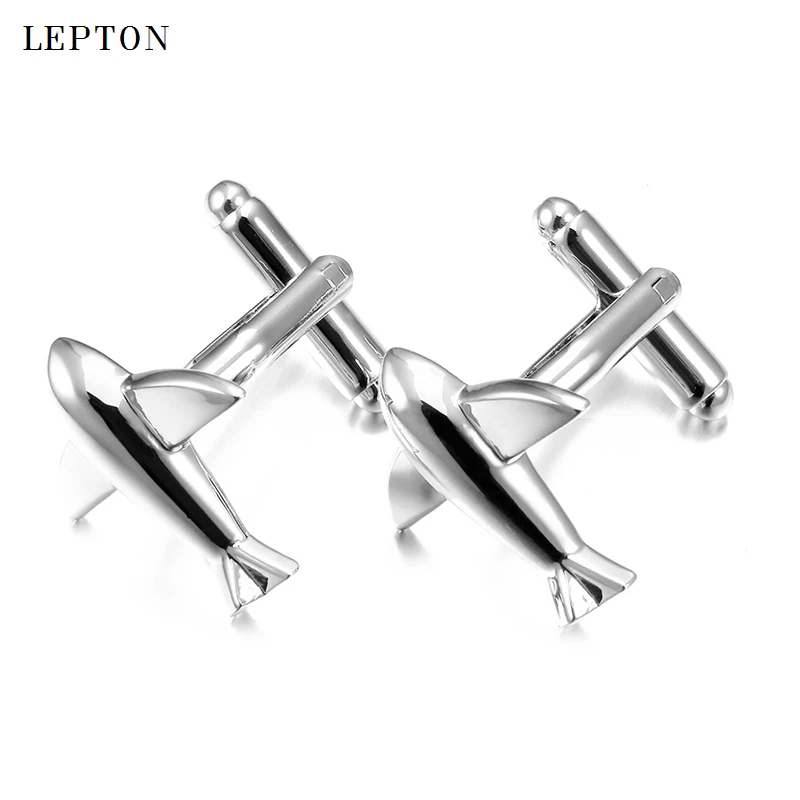 Hot Sale Real Tie Clip Matel Plane Cufflinks For Mens Lepton Fashion AirPlane Design Cuff links Mens Shirt Cuffs Cufflink Gift