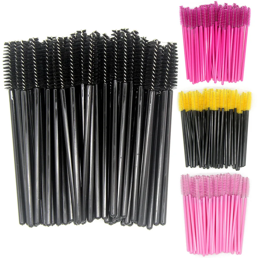 Kimcci-Brosses applicateur de cils, peigne pour faux sourcils, baguettes de mascara, Végétde maquillage, 50 pièces