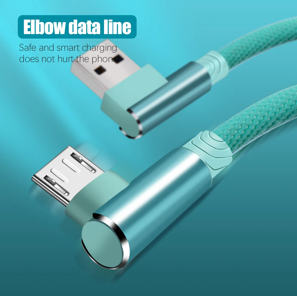 OLAF Micro usb cable 90 Degree Fast Charging Micro usb charger Microusb cord data For huawei xiaomi redmi Tablet cable micro usb